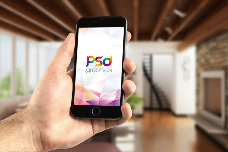 Download iPhone in Hand Mockup PSD - Free Download