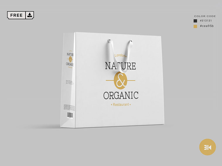 Square Shopping Bag Design Mockup - Free Download