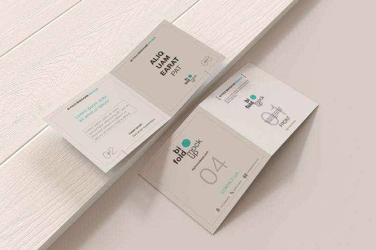 Download Bi Fold Square Brochure Mockup Free Download PSD Mockup Templates