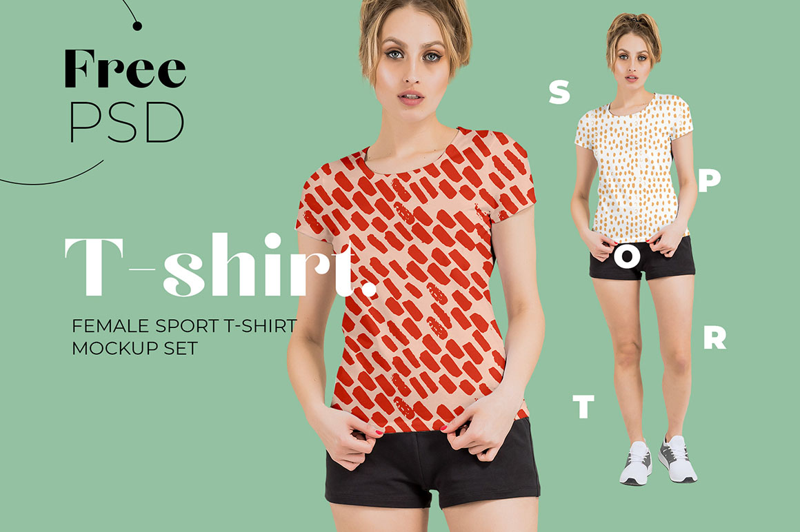 Download Female Sport T-shirt Mockup - Free Download