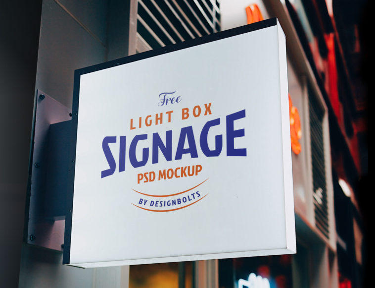 Download Light Box Signage Board Mockup - Free Download