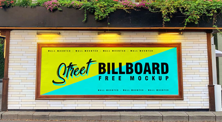 Street Wall Mounted Billboard Mockup - Smashmockup