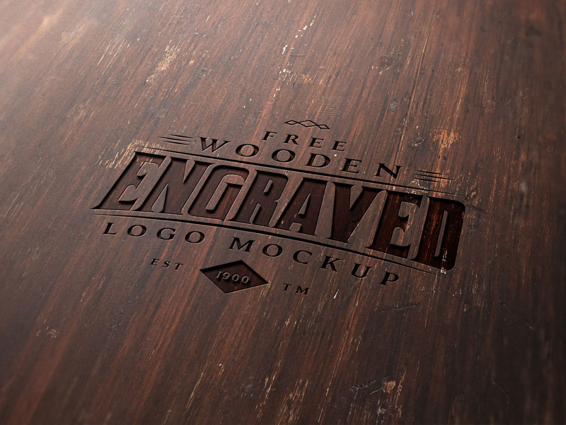 Download Wood Engraved Logo Mockup - Free Download
