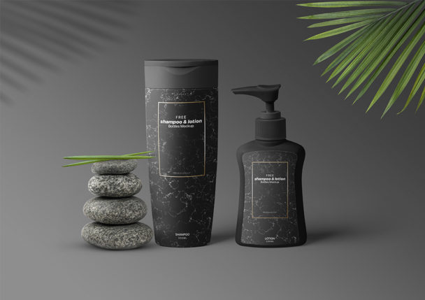 Download Pump and Shampoo Bottle Mockup - Free Download