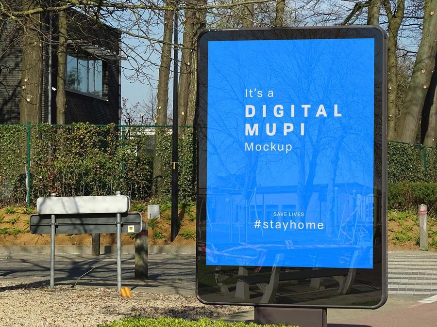 Download Outdoor Advertising Digital Backlit MUPI Mockup - Free Download