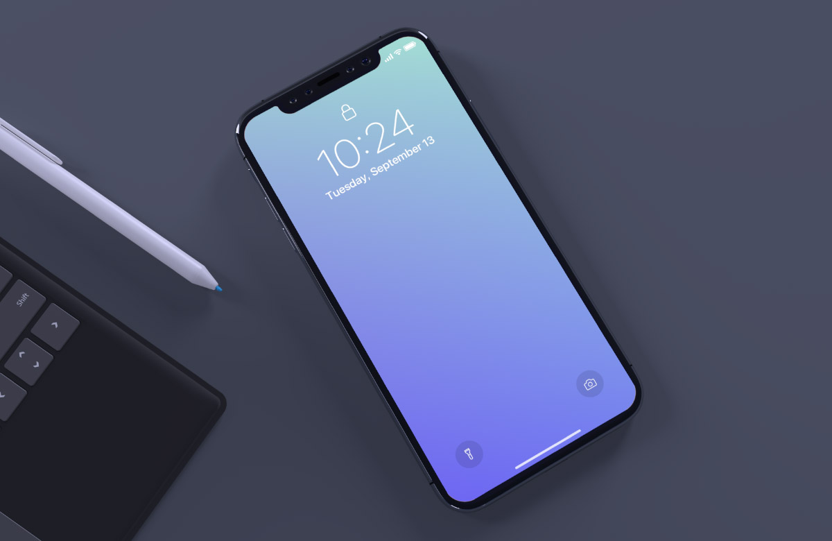 Download Top View of iPhone X Mockup PSD - Free Download