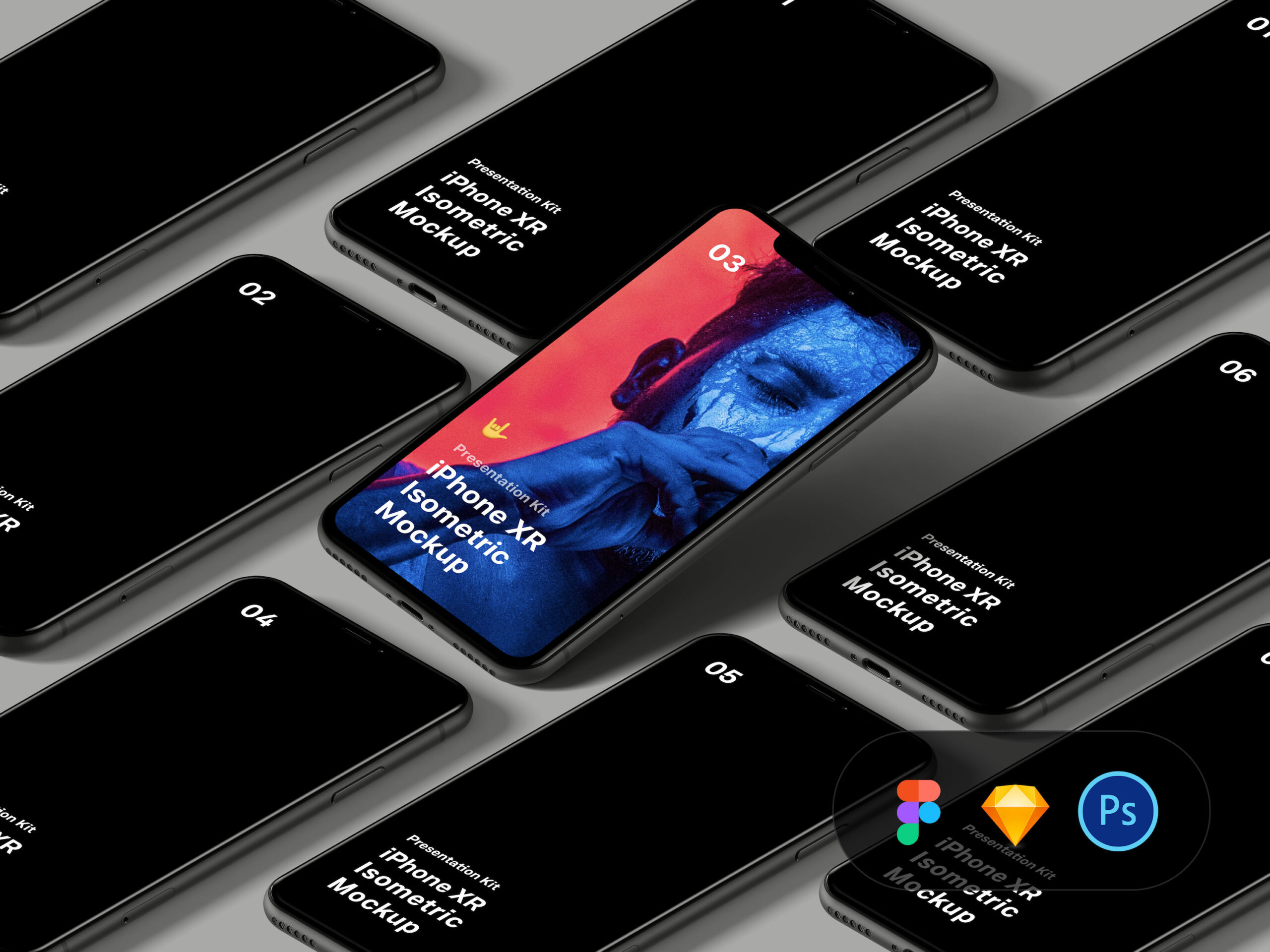 Download Isometric iPhone XR Mockup - Free Download
