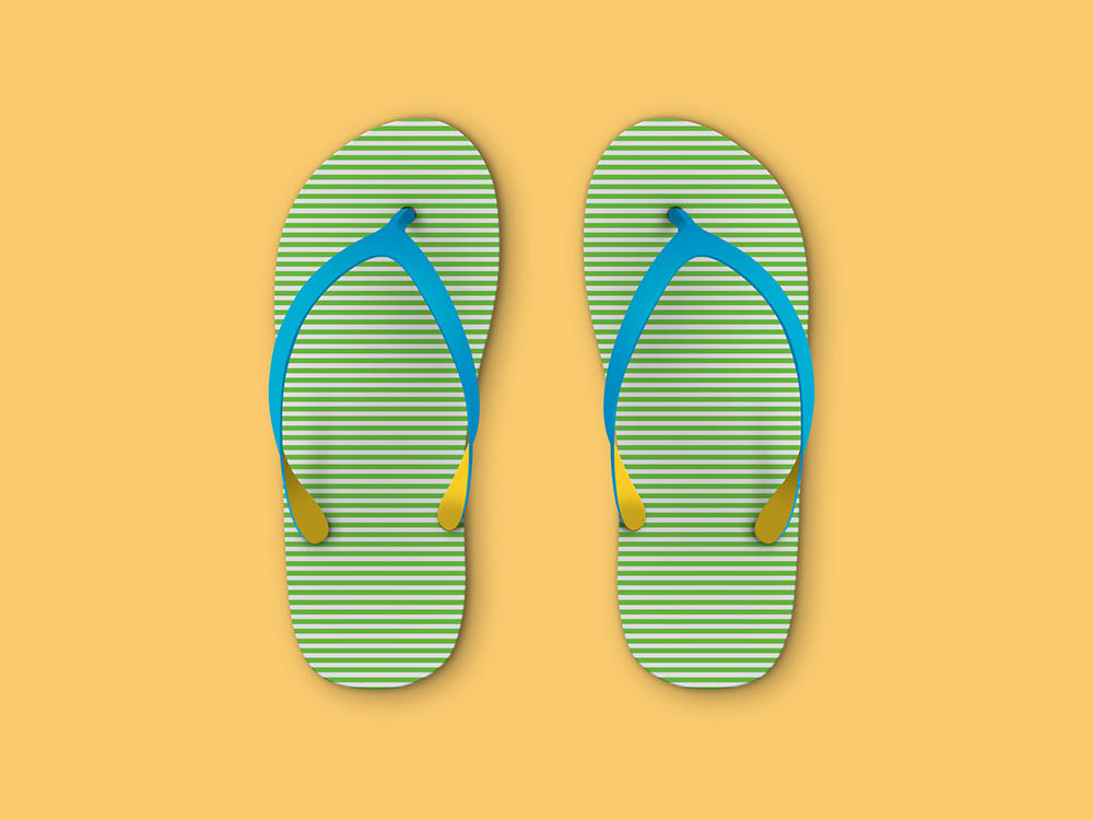 Download Beach Slippers Mockup PSD Template - Free Download