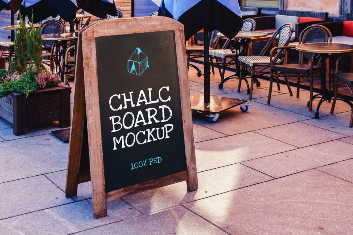 Download Restaurant Cafe Chalk Board Mockup - Free Download