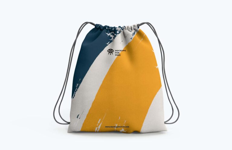 Front View Drawstring Bag Mockup - Free Download