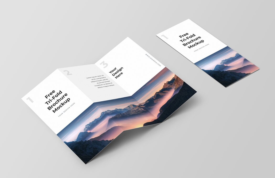 Trifold Brochure Mockup Set PSD Smashmockup