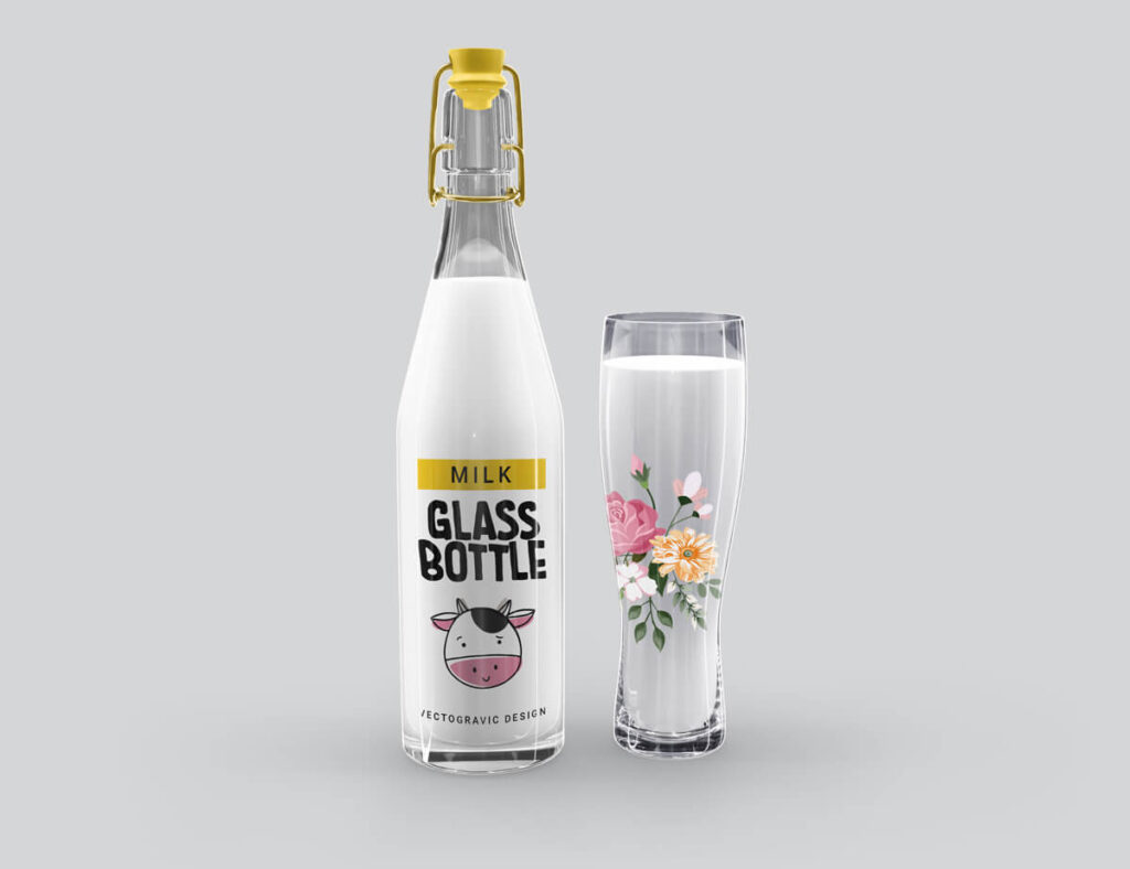 Download Milk Glass Bottle Mockup - Free Download