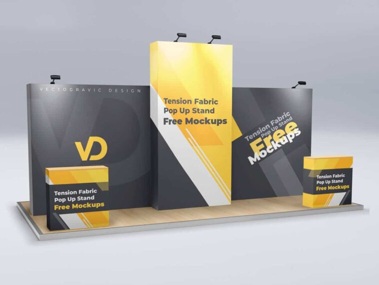 Download Exhibition Tension Fabric Pop Up Stand Mockup - Smashmockup
