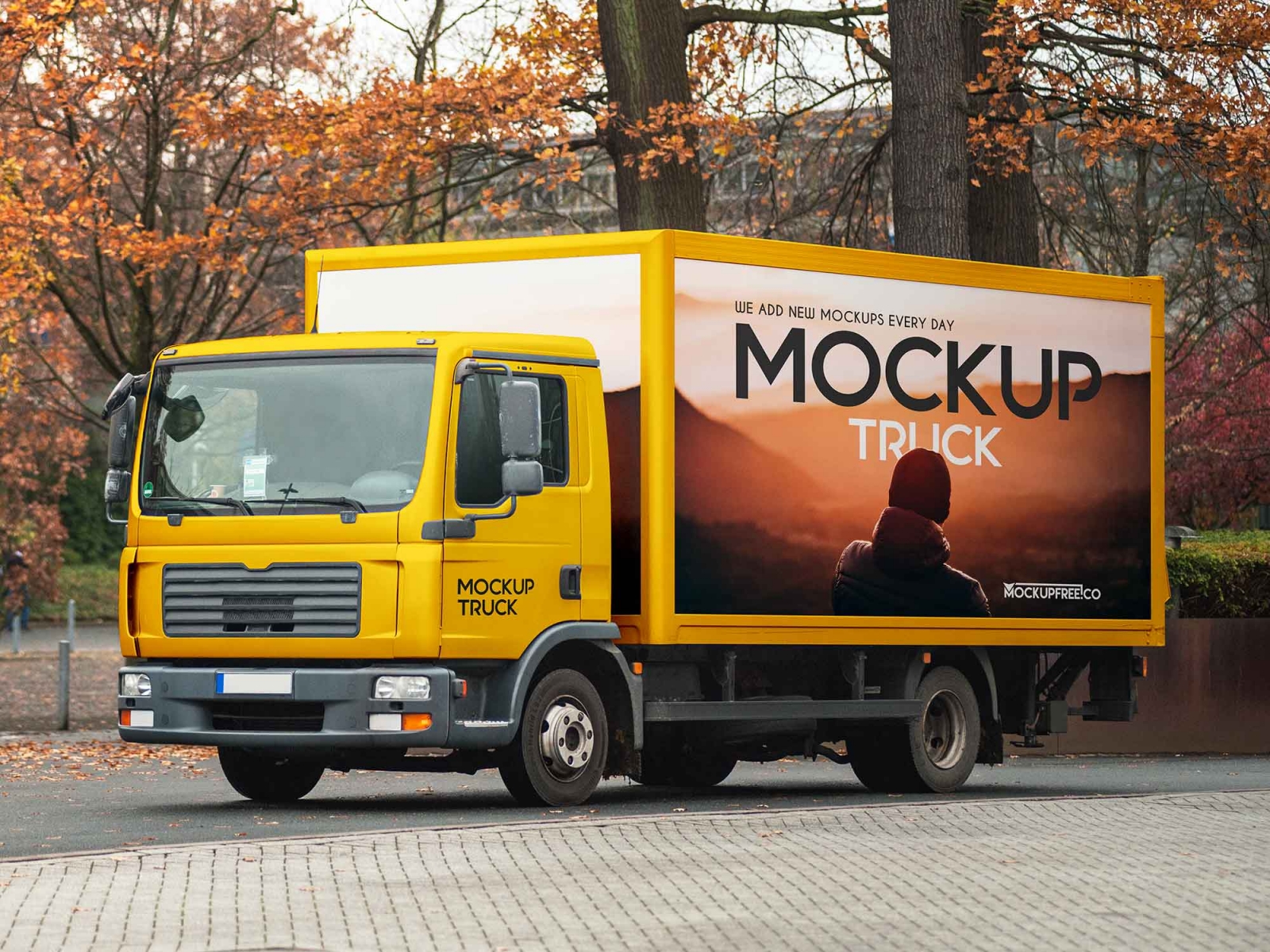 Container Truck PSD Mockup - Free Download
