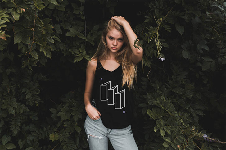 Download Women T-Shirt Mockup (Black) - Free Download