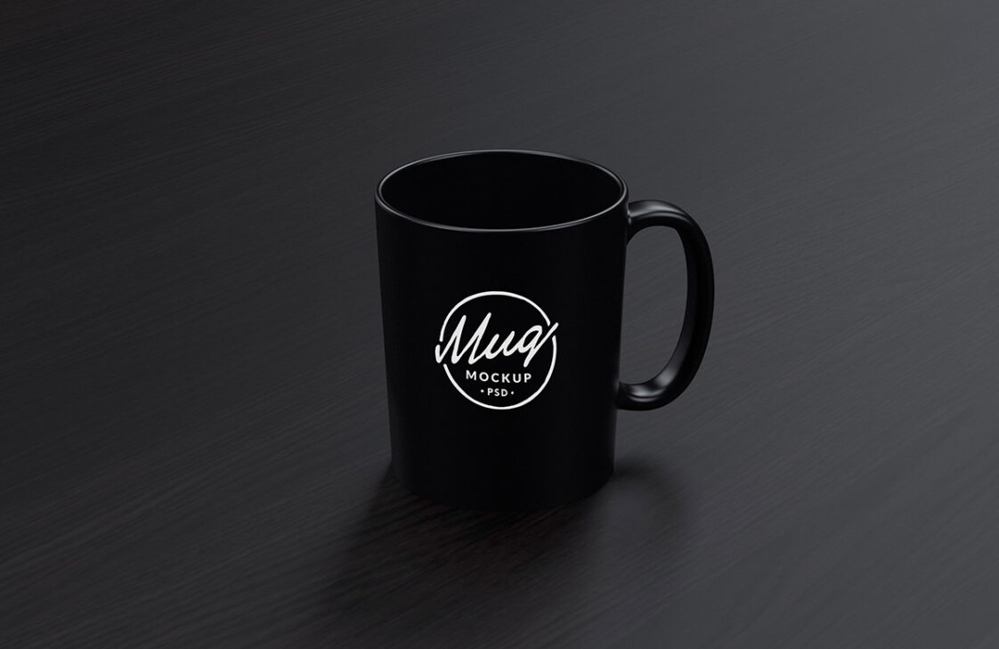 Black Coffee Mug Mockup - Free Download