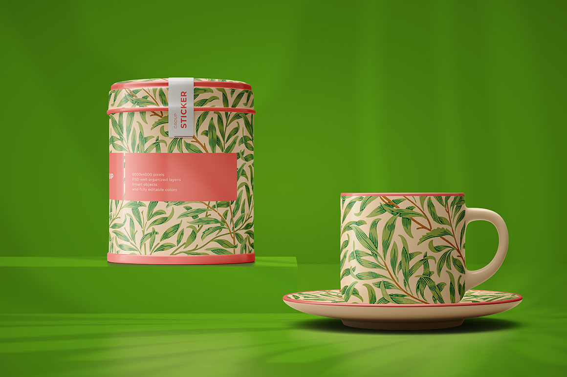 Download Tea Set Mockup with Cup & Packaging - Free Download