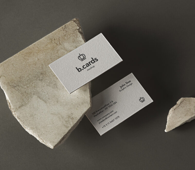 Download Business Card Mockup on Stone - Free Download