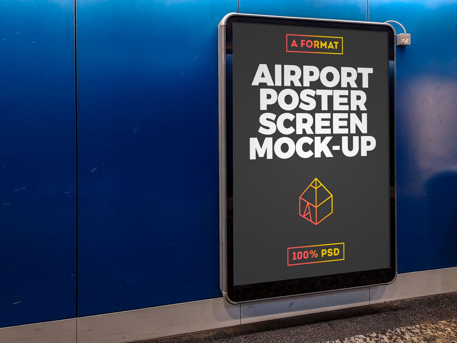 Download Realistic Airport Poster Advertsing Mockup - Free Download