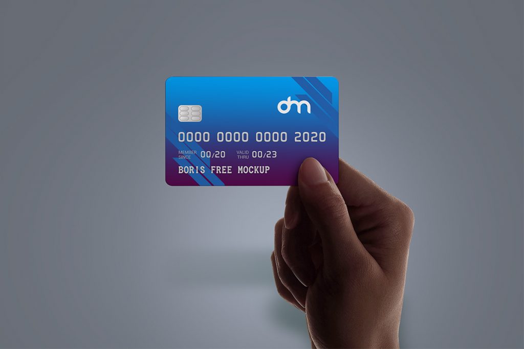 Download Man Hand Holding Credit Card Mockup - Free Download