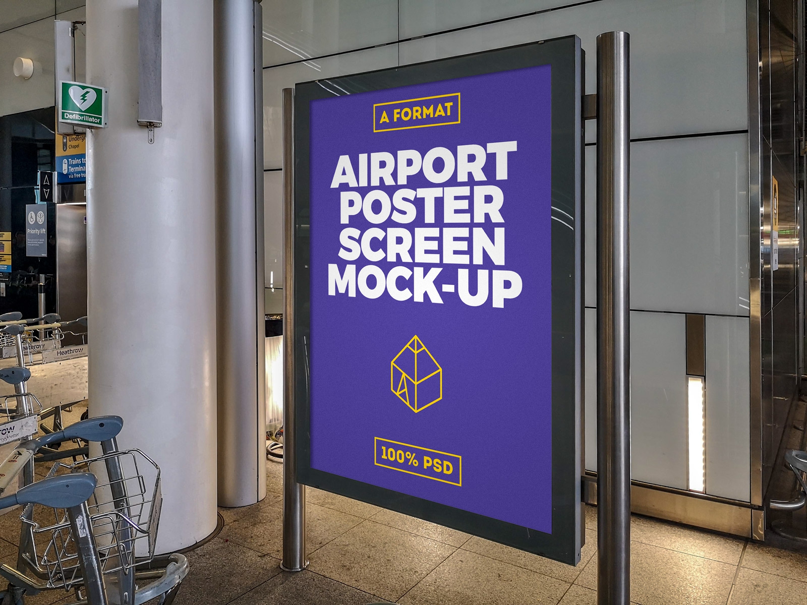 Download Airport Advertising Poster Mockup Smashmockup