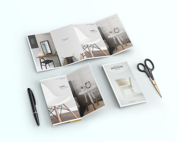 Download 4 Fold Brochure Mockup PSD - Free Download