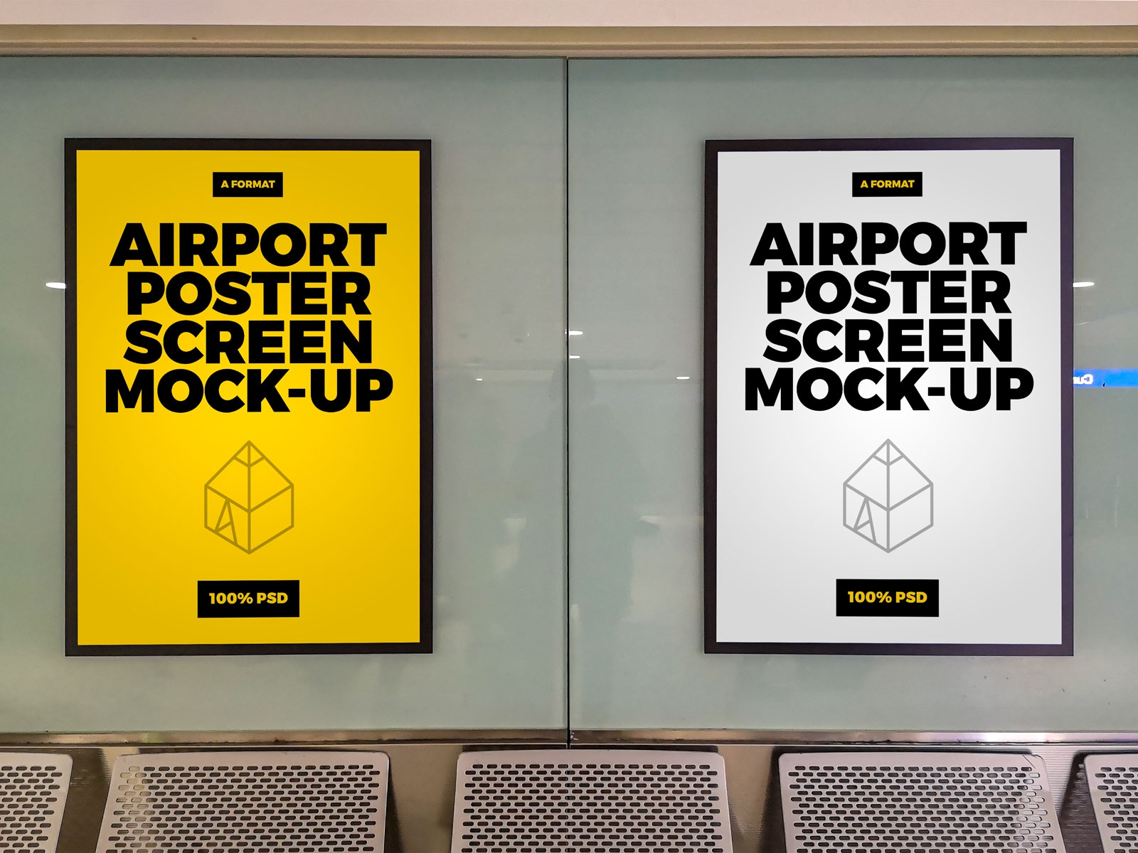 Download Airport Advertising Poster Screen Mockup - Free Download