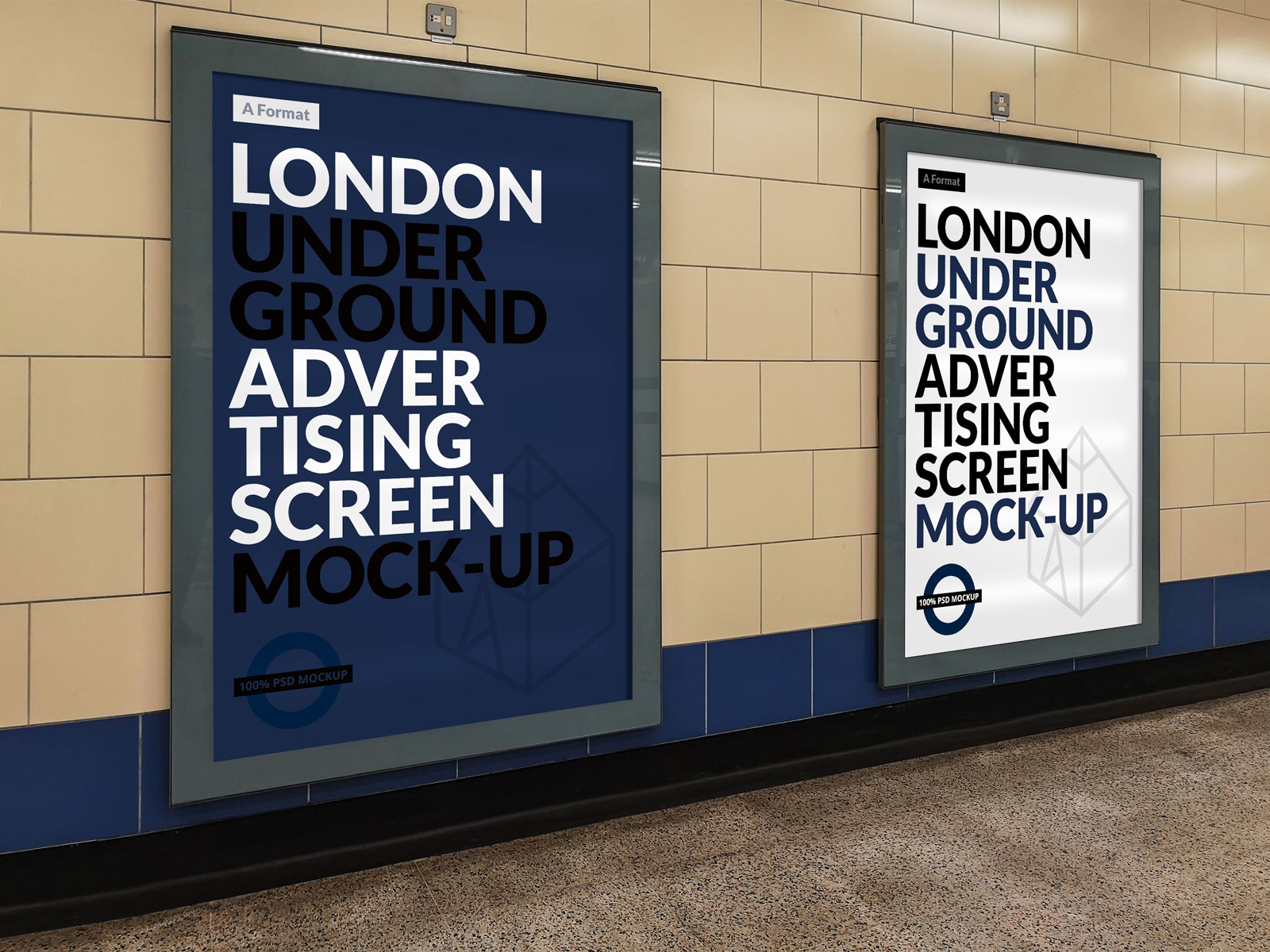Download London Mrt Metro Advertising Mockup Free Download PSD Mockup Templates