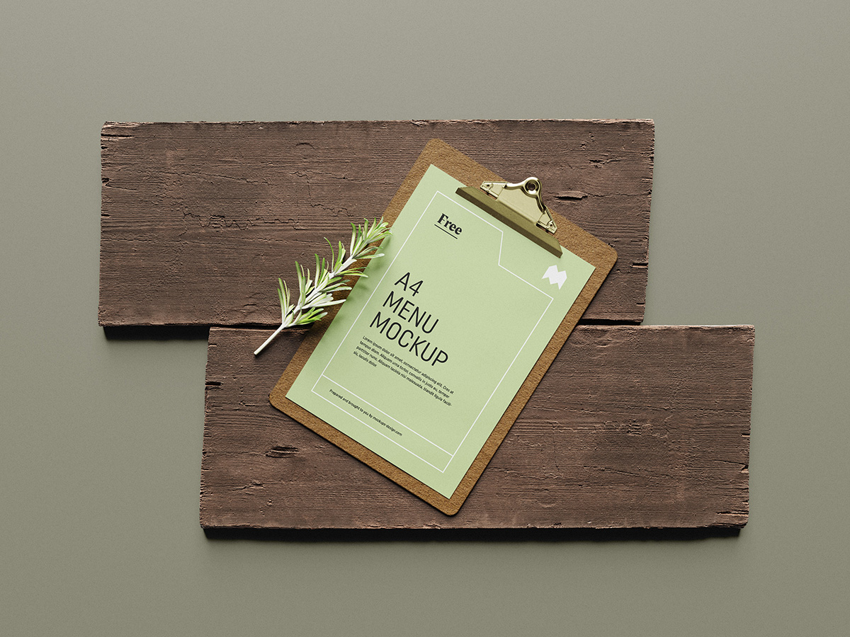 Download Menu on Wood Board Mockup - Free Download