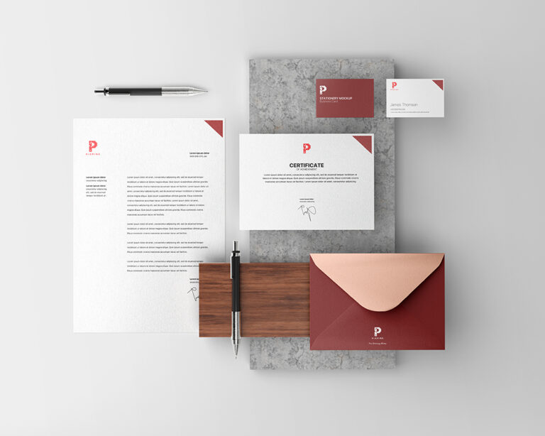 Download Top View Branding Identity Stationery Mockup - Free Download