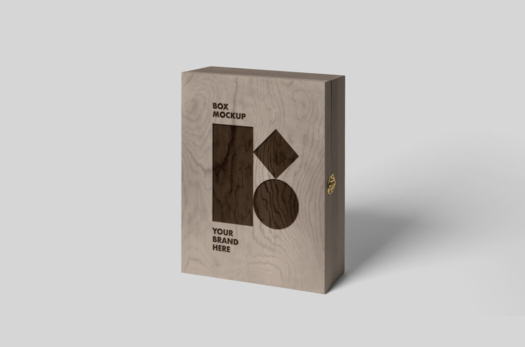 Download Standing Wood Box Mockup - Free Download