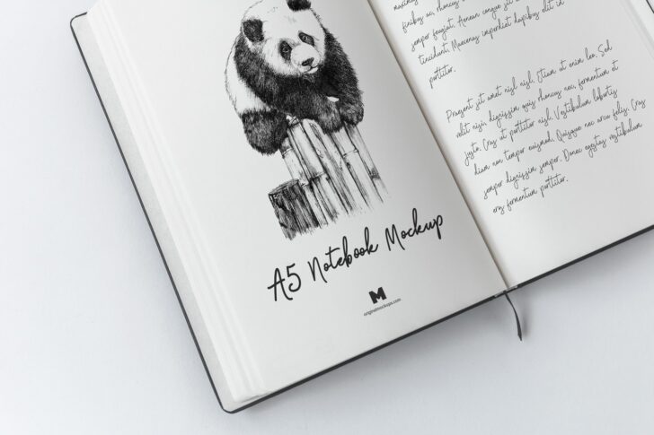 Download A5 Hardcover Notebook Opened Mockup - Smashmockup