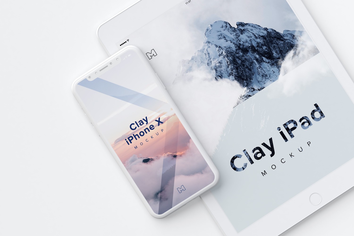 Download Clay iPhone X and iPad Mockup - Free Download