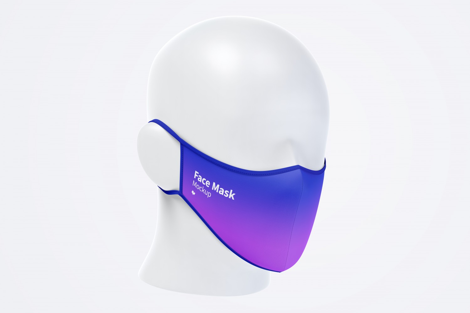 Face Mask Mockup in Half-Side View - Free Download