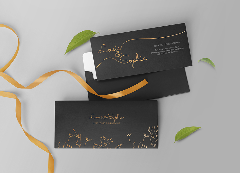 Elegant Wedding Invitation Mockup PSD - Free Download