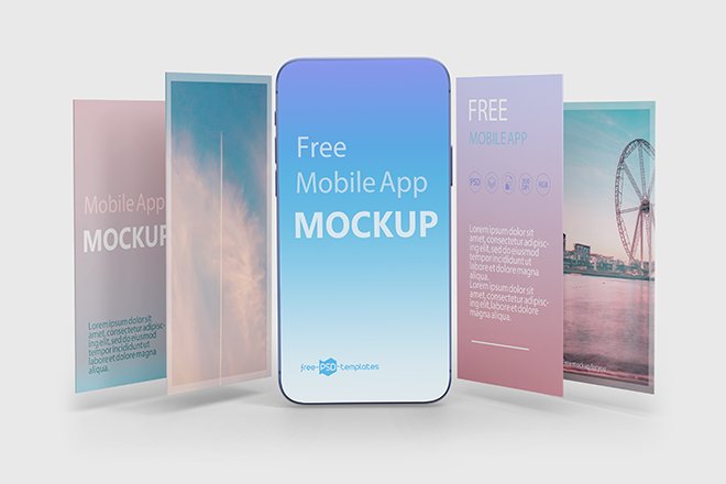 Simple Mobile App Mockup PSD - Free Download