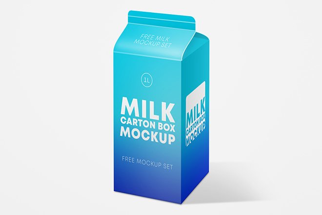 Download Milk Carton Box Mockup Set - Free Download