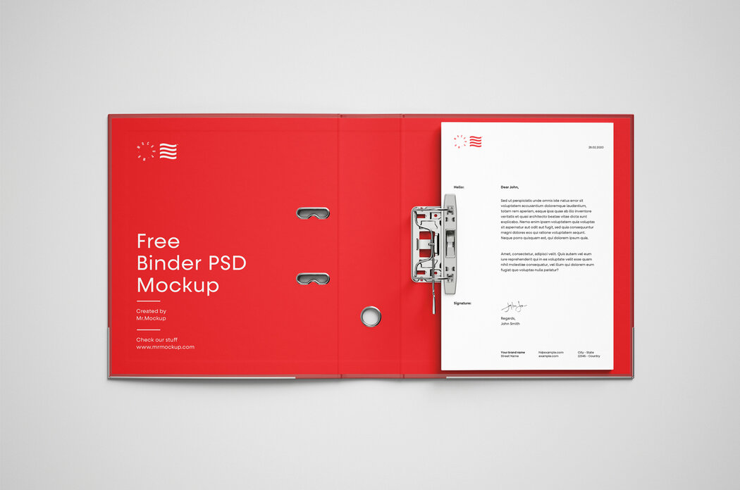 Open Binder Mockup PSD - Free Download