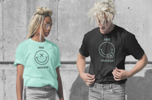 Download Couple T-Shirts Mockup - Free Download