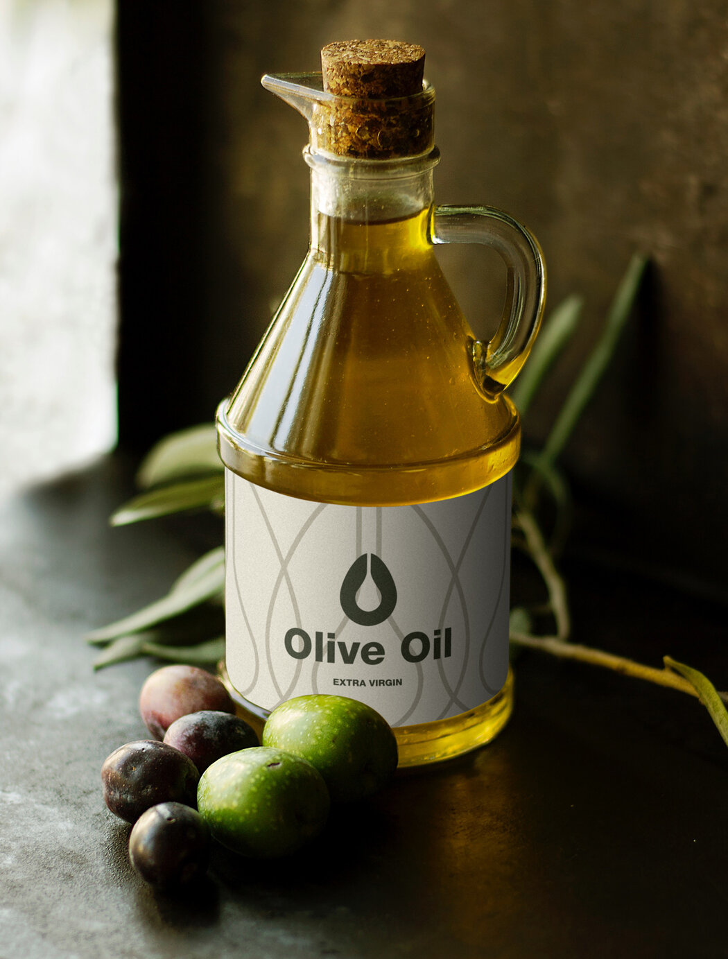 Download Olive Oil Bottle Label Mockup - Free Download