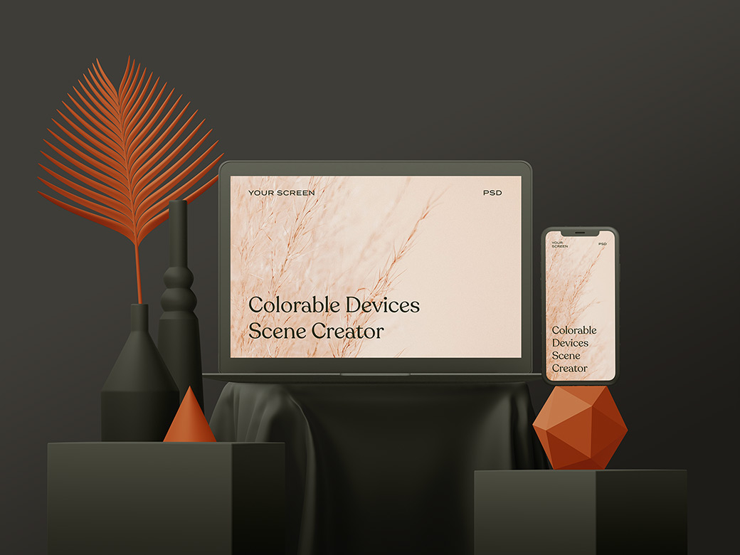 Colorable Devices Scene Mockup Creator - Free Download