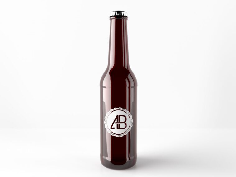 Download Realistic Classic Beer Bottle Mockup - Free Download