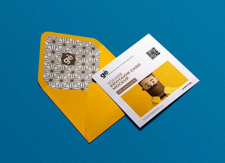 Download Square Envelope Card Mockup - Smashmockup